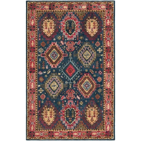 Safavieh 6 x 6 ft. Heritage Hand Tufted Area RugNavy & Red HG426N-6SQ